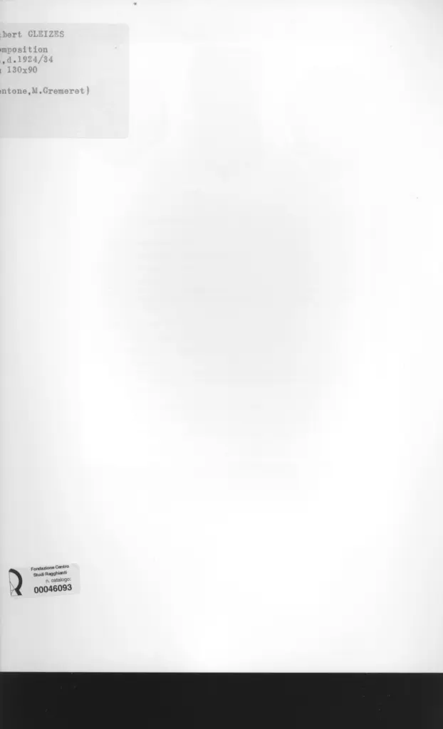 Anonimo , Gleizes, Albert - sec. XX - Composizione , retro