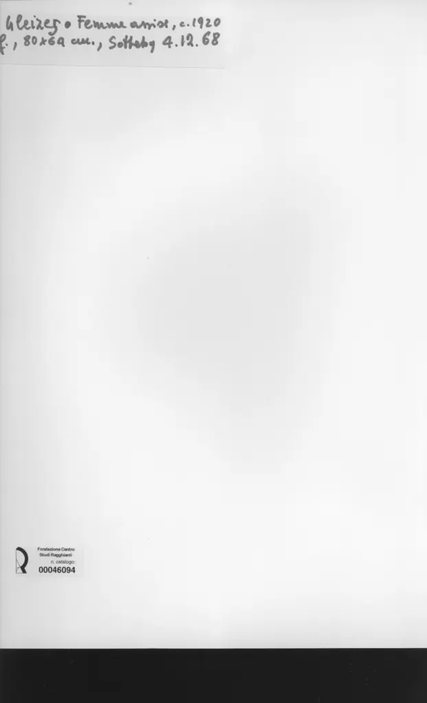Anonimo , Gleizes, Albert - sec. XX - Donna seduta , retro