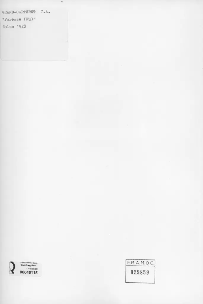 Anonimo , Grand-Carteret, Jean Albert - sec. XX - Pigrizia (nudo) , retro