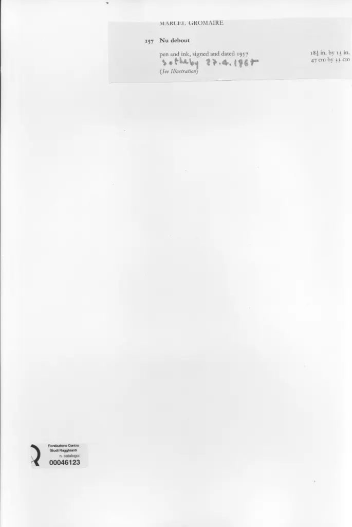 Anonimo , Gromaire, Marcel - sec. XX - Nudo in verticale , retro