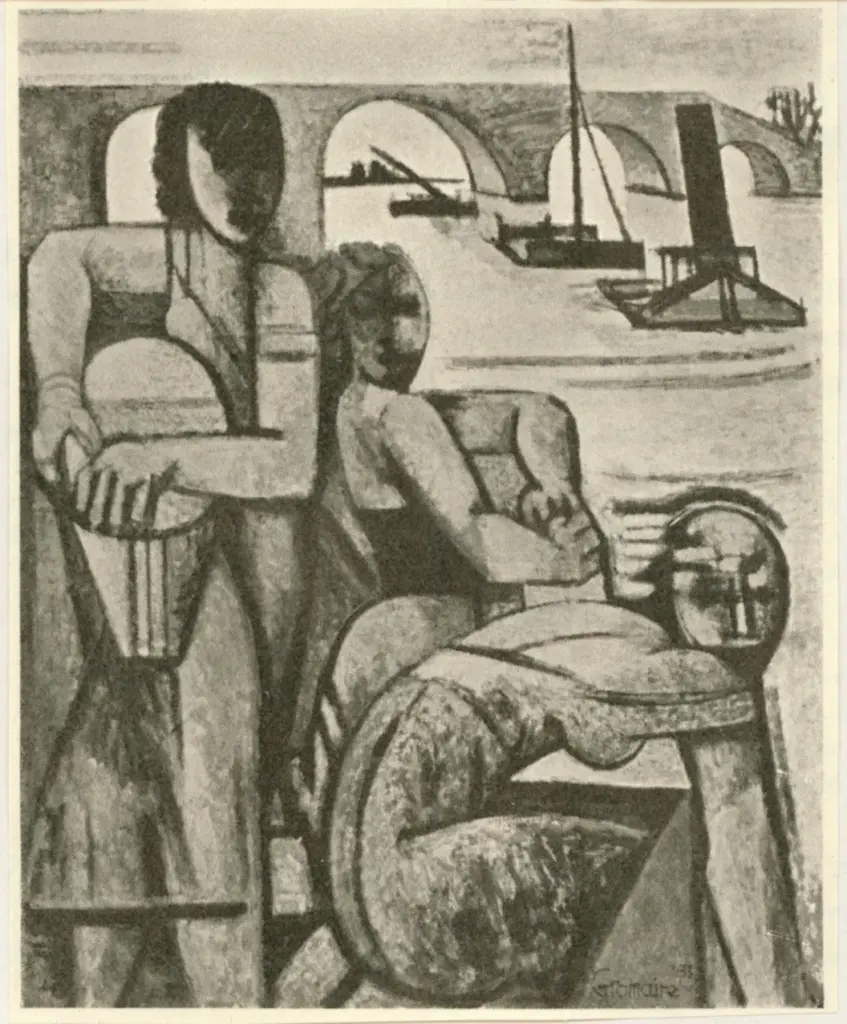 Gromaire, Marcel , Le lavanadaie al bordo del fiume