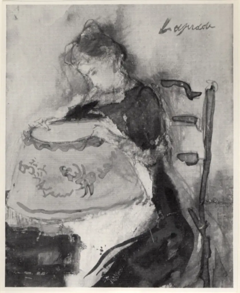 Laprade, Pierre , Femme repasant un abat-jour