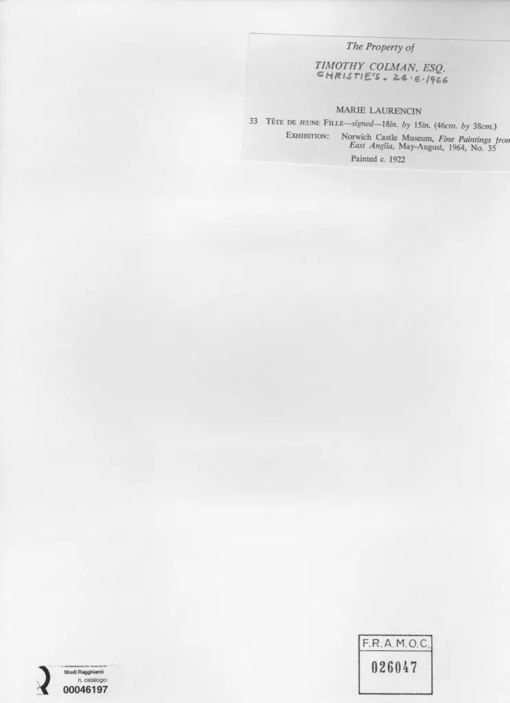 Laurencien, Marie - sec. XX , retro