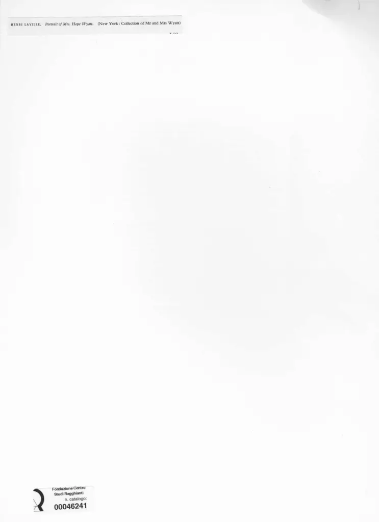 Anonimo , Laville, Henri - sec. XX - Ritratto di Mrs. Hope Wyatt , retro