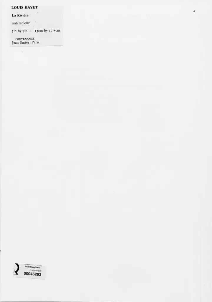Anonimo , Hayet, Louise - sec. XX - La Rivi&egrave;re , retro