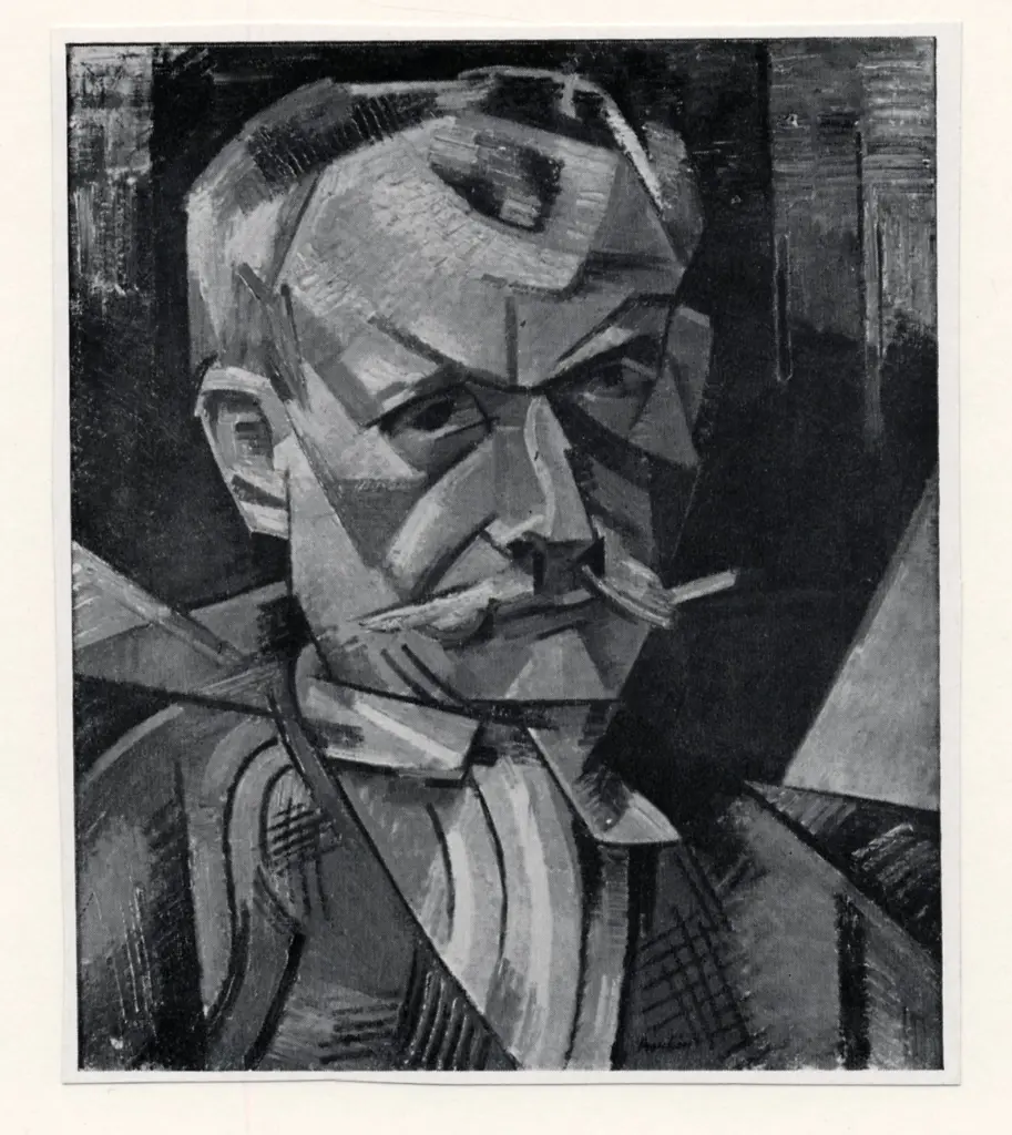 Herbin, Auguste , - ritratto cubista d'uomo, - ritratto cubista d'uomo