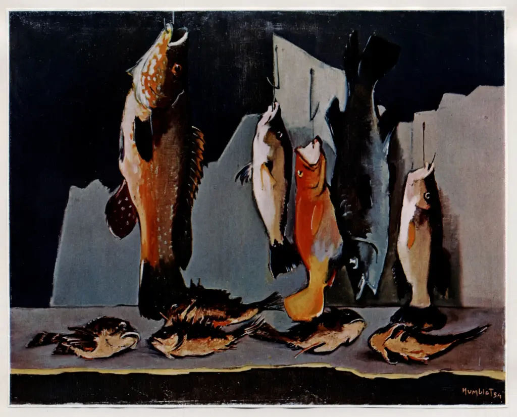 Humblot, Roger , - Natura morta con pesci