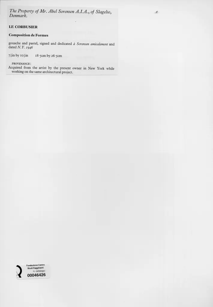Anonimo , Le Corbusier - sec. XX - Composizione di forme , retro