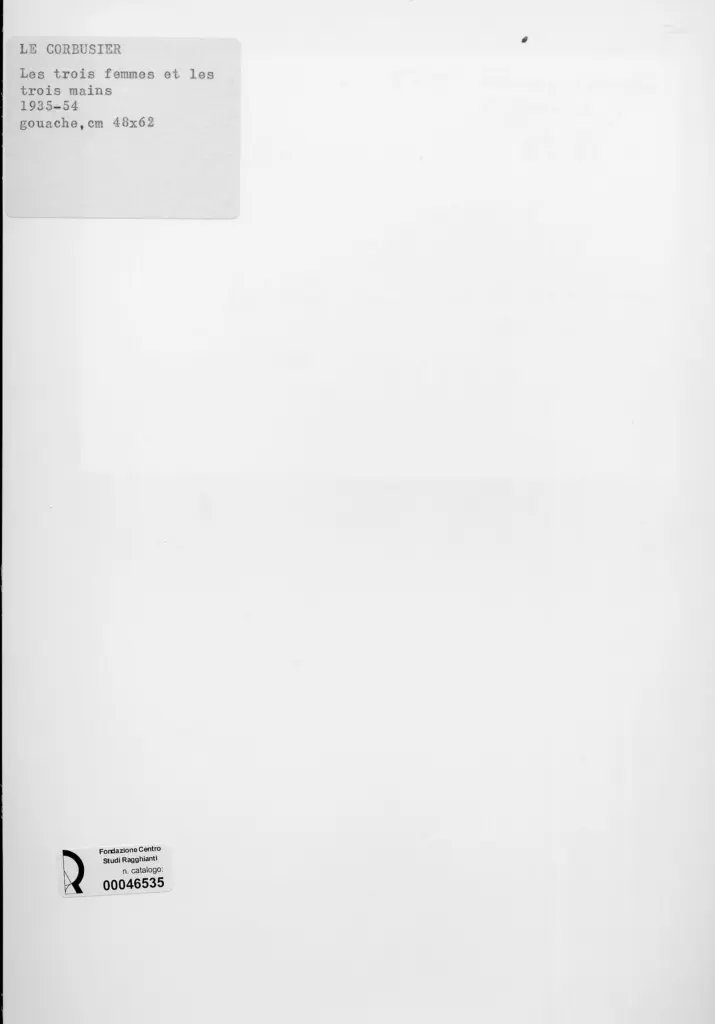 Anonimo , Janneret, Charles-Edouard - sec. XX - Le tre donne e le tre mani , retro