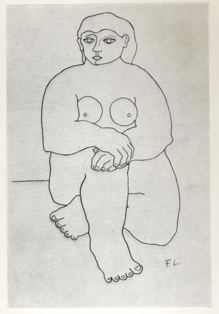 Anonimo , Léger, Fernand - sec. XX - Nu assis, nuda seduta , fronte