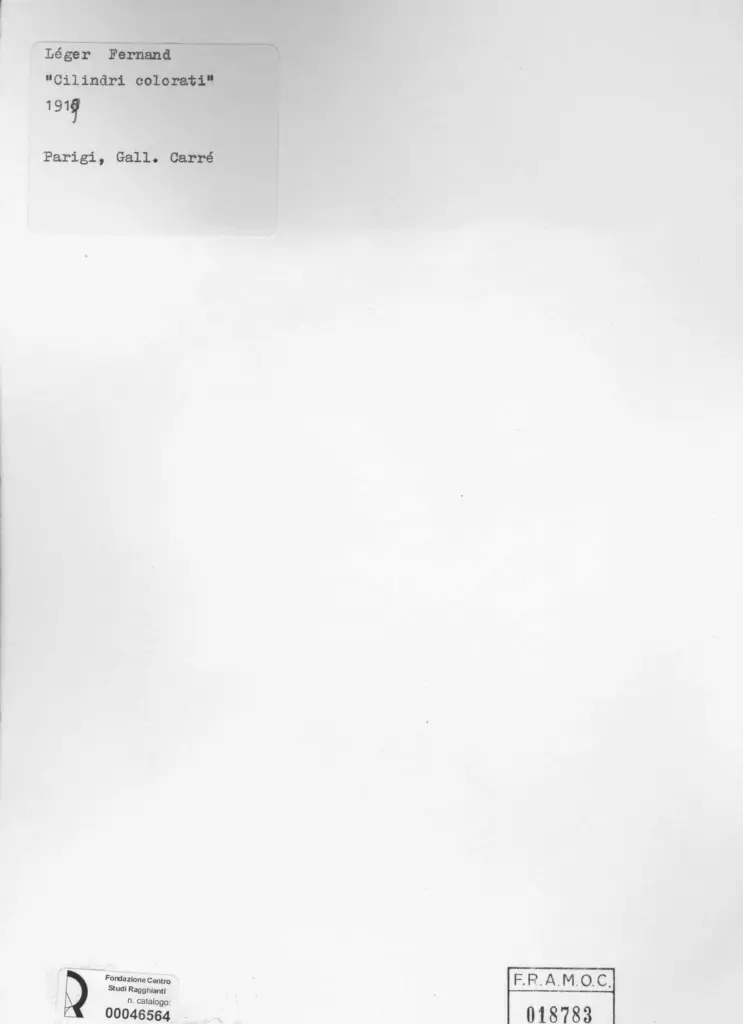 Anonimo , L&eacute;ger, Fernand - sec. XX - Cilindri colorati , retro