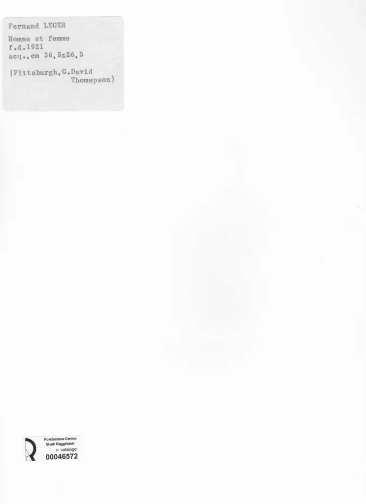 Anonimo , L&eacute;ger, Fernand - sec. XX - Homme et femme , retro