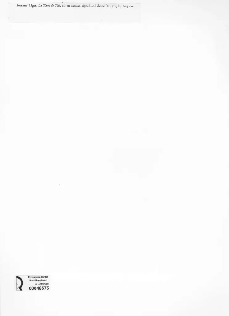 Anonimo , L&eacute;ger, Fernand - sec. XX - La tasse de Th&eacute; , retro