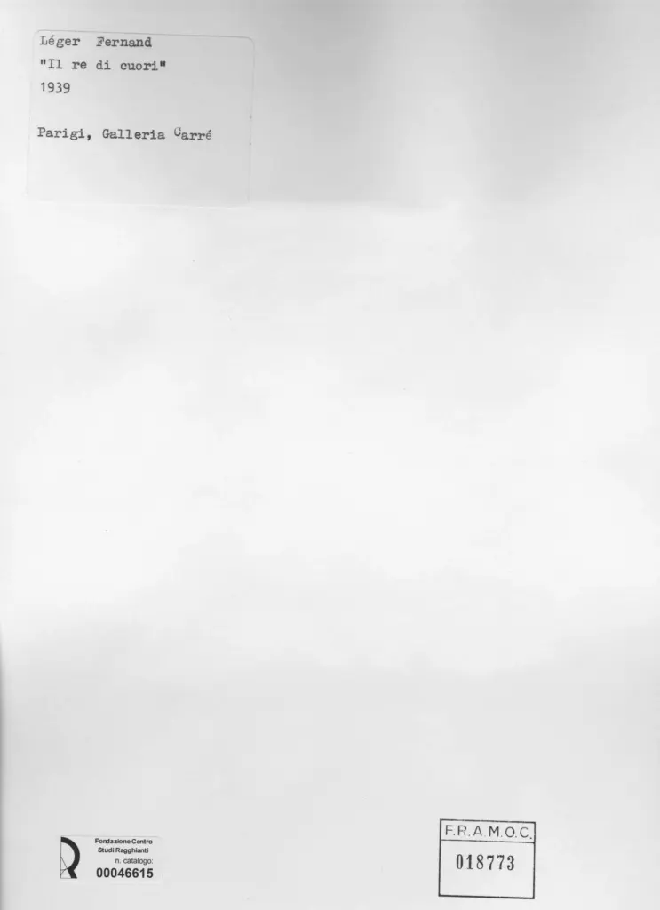 Anonimo , L&eacute;ger, Fernand - sec. XX - Il re di cuori , retro