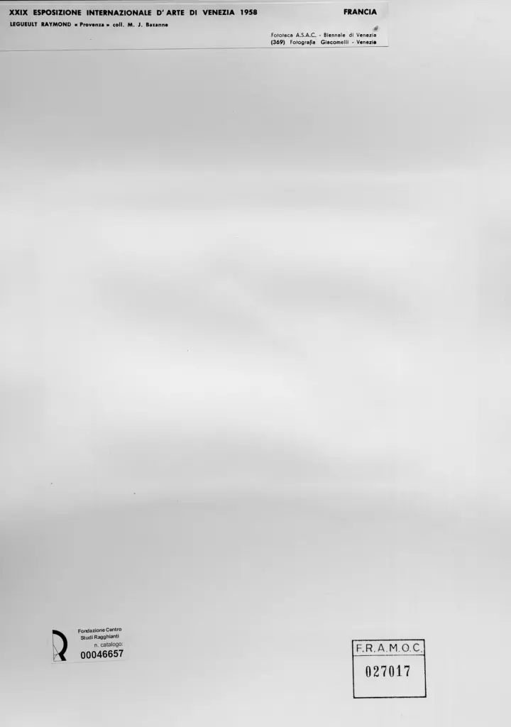 Giacomelli , Legueult, Raymond-Jean - sec. XX - Provenza , retro