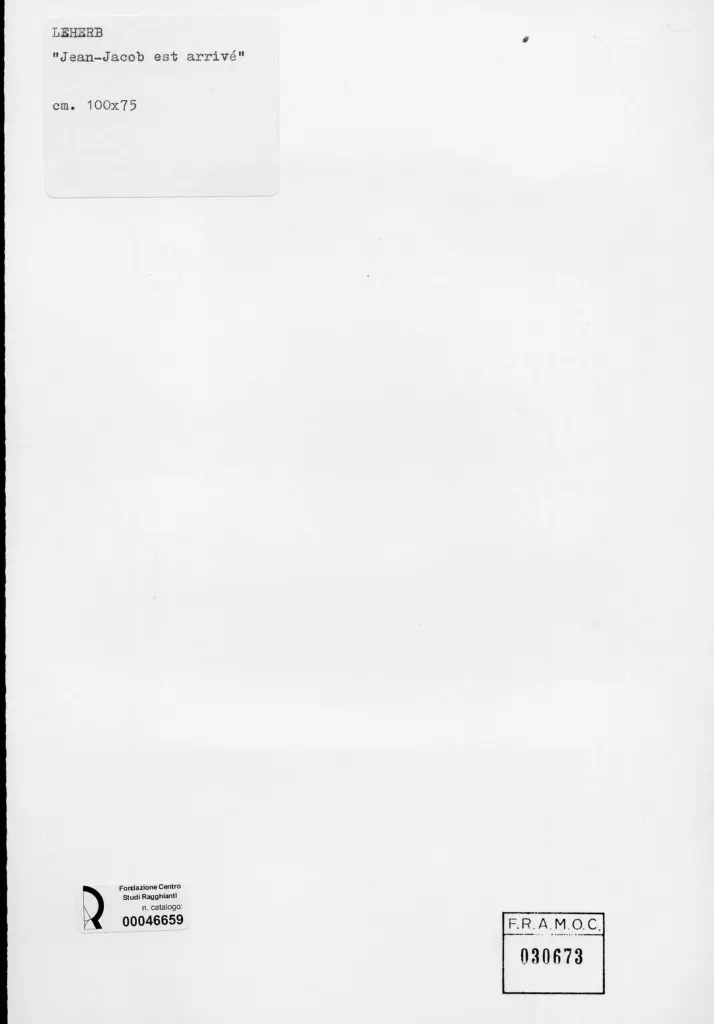 Anonimo , Leherb, Helmut - sec. XX - Jean Jacob &egrave; arrivato , retro