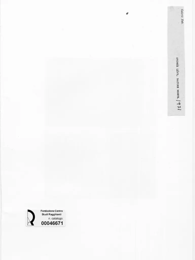 Anonimo , Levy, Andr&eacute;e - sec. XX - Natura morta , retro