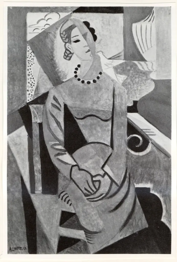 Anonimo , Lhote, Andr&eacute; - sec. XX - Donna seduta con colomba