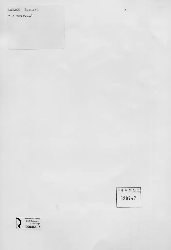 Anonimo , Lorjou, Bernard - sec. XX - Le Taureau , retro