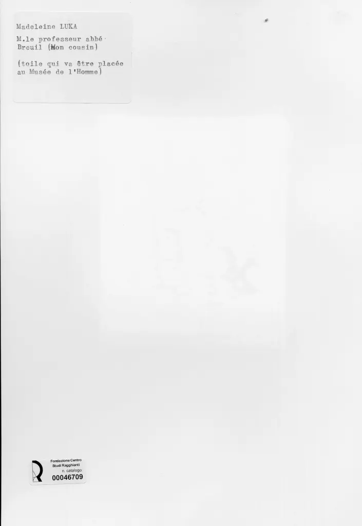 Anonimo , Luka, Madeleine - sec. XX - M.le professeur abb&eacute; Breuil (Mon Cousin) , retro