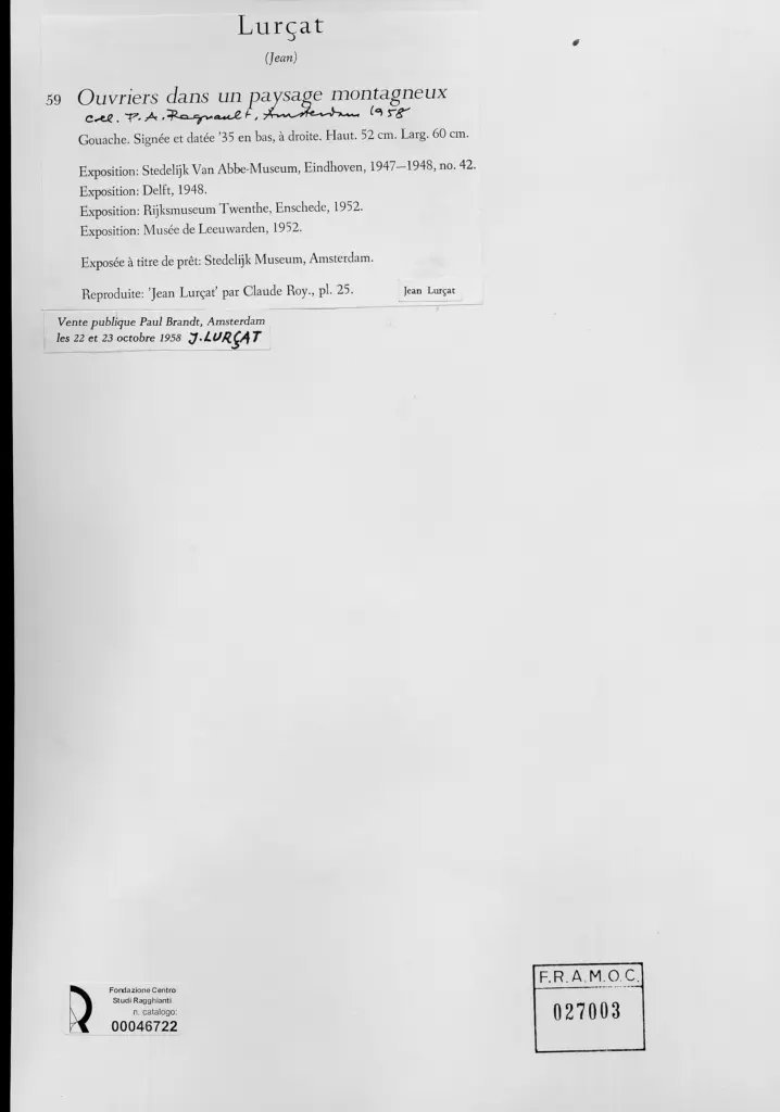 Anonimo , Lurçat, Jean - sec. XX , retro