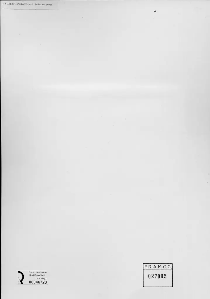 Anonimo , Lur&ccedil;at, Jean - sec. XX - L'Orage , retro