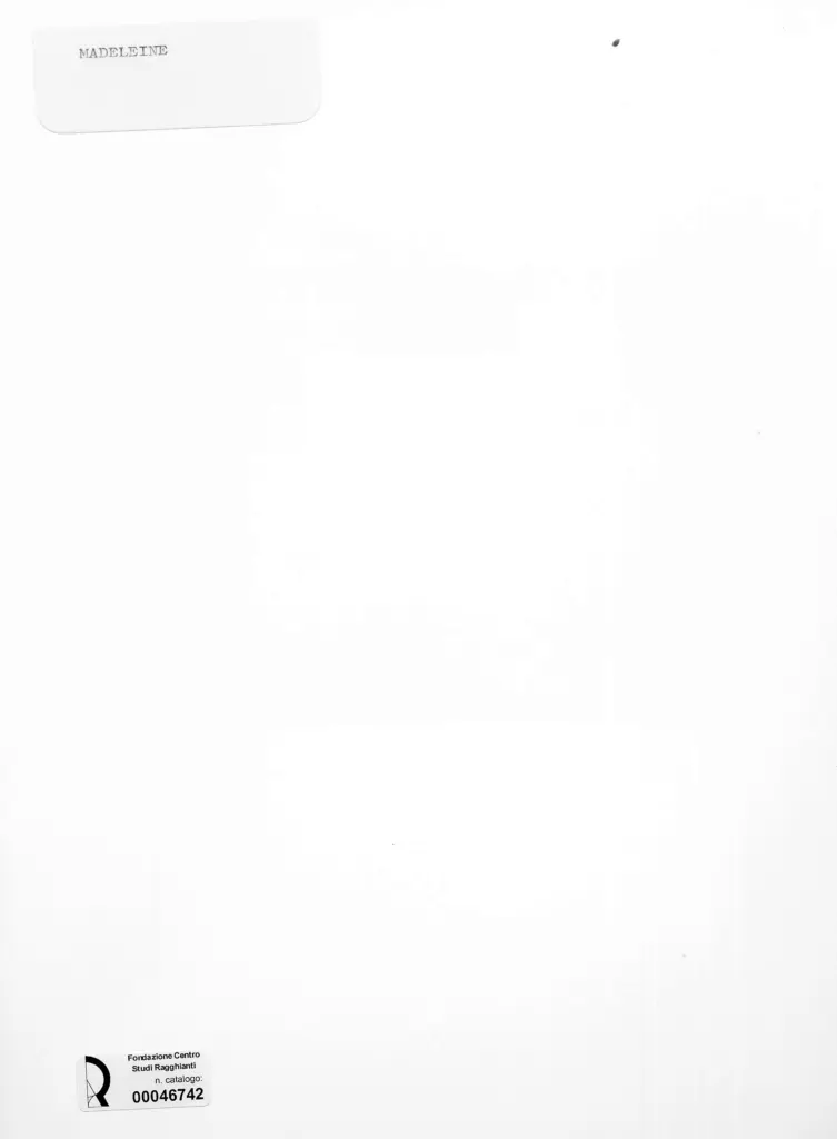 Anonimo , Madeleine - sec. XX - Composizione , retro
