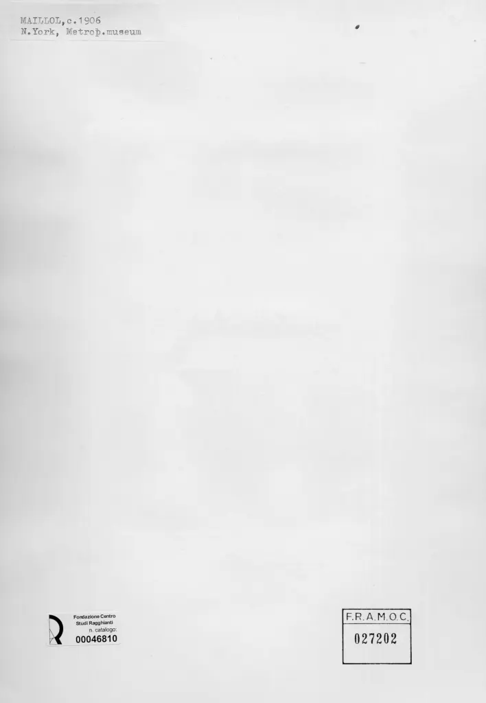 Anonimo , Maillol, Aristide - sec. XX - Figura , retro