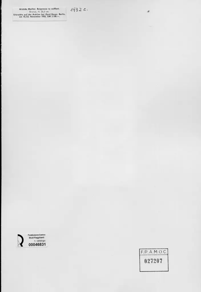 Anonimo , Maillol, Aristide - sec. XX , retro