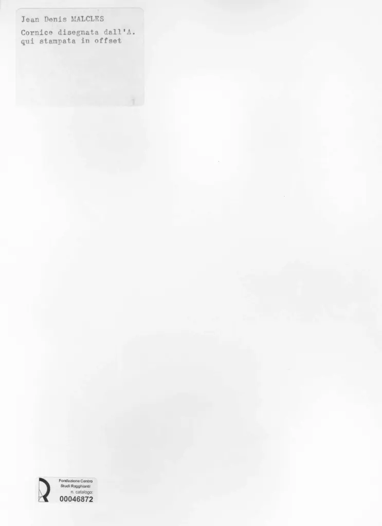 Anonimo , Malcles, Jean Denis - sec. XX - Cornice , retro