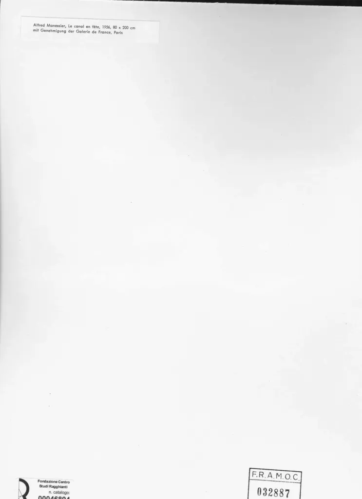 Anonimo , Manessier, Alfred - sec. XX - Il canale in festa , retro