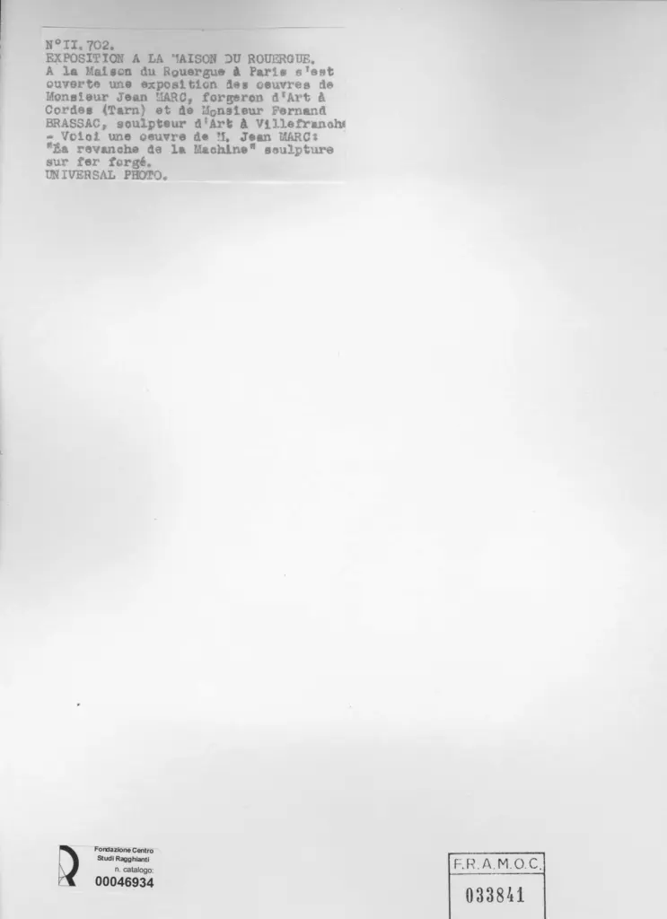 Universal Photo , Marc, Jean - sec. XX - La vendetta della macchina , retro