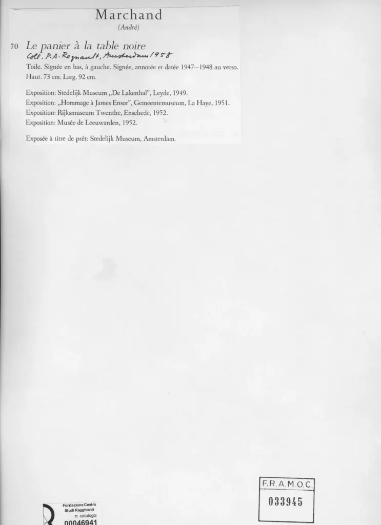 Marchand, Andr&eacute; sec. XX , retro