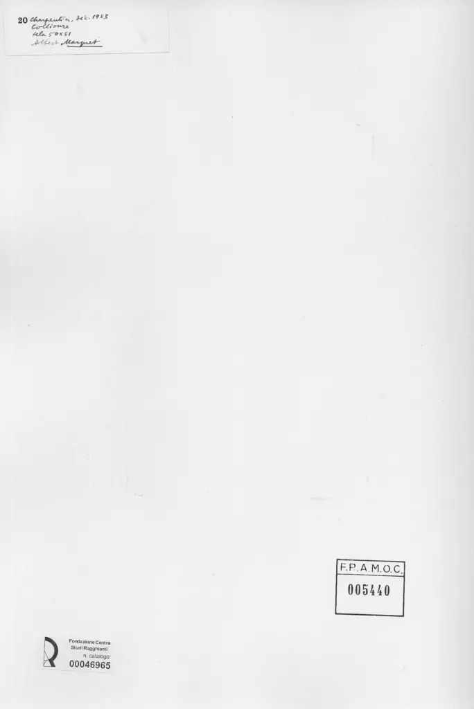 Anonimo , Marquet, Albert - sec. XX - La fortezza , retro