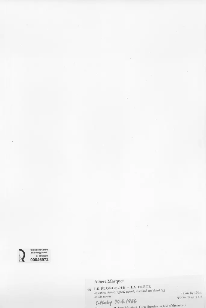 Anonimo , Marquet, Albert - sec. XX - Le Plongeoir - La Fr&ecirc;te , retro