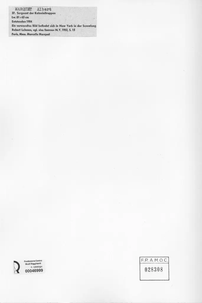 Anonimo , Marquet, Albert - sec. XX - Sergent der Holonialtruppen , retro