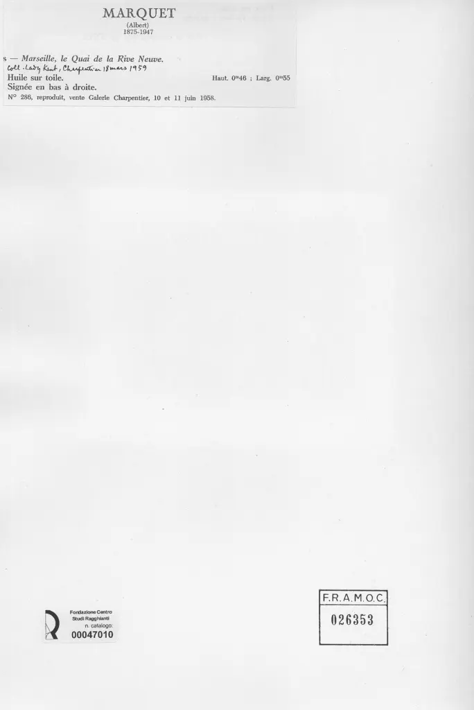 Anonimo , Marquet, Albert - sec. XX - Marseille, le Quai de la Rive Neuve , retro