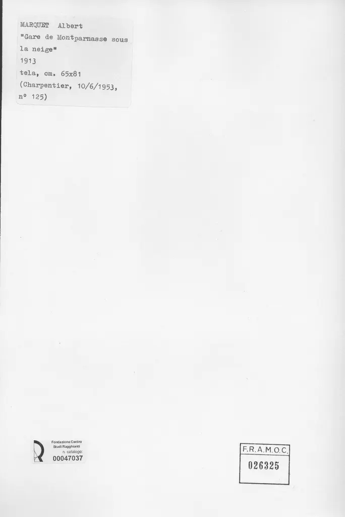 Anonimo , Marquet, Albert - sec. XX - Gare de Montparnasse sous la neige , retro