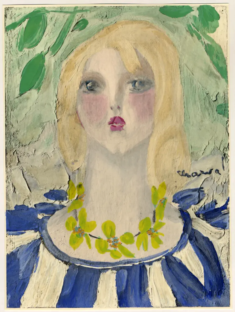 Anonimo , Marval, Jacqueline - sec. XX - Jeune Fille. Etude pour le "jardin de Cedrillon" , fronte