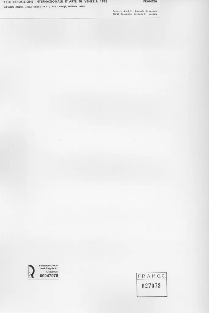 Giacomelli , Masson, Andr&eacute; - sec. XX - Divorazione IV , retro