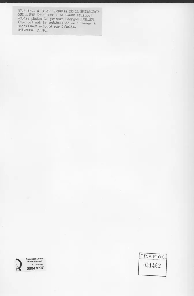 Universal Photo , Mathieu, Georges - sec. XX - Hommage &agrave; Candillac , retro