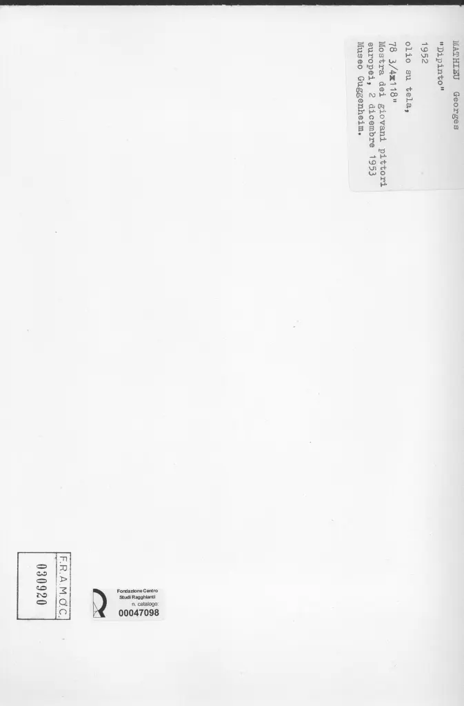 Anonimo , Mathieu, Georges - sec. XX - Dipinto , retro