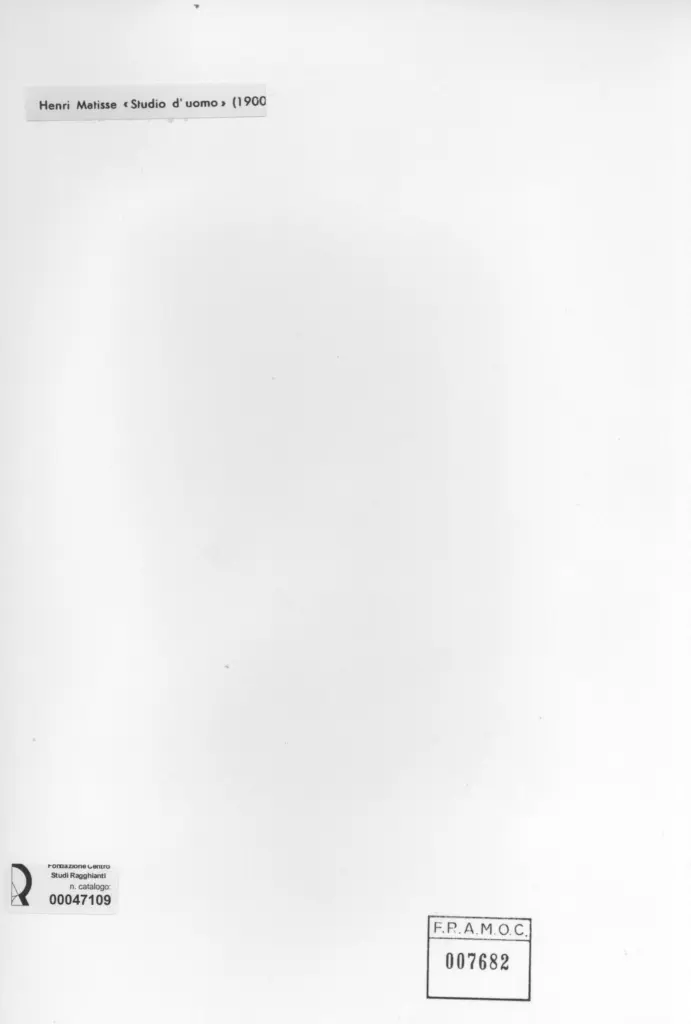 Anonimo , Matisse, Henri - sec. XX - Studio d'uomo , retro