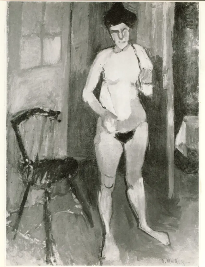 Anonimo , Matisse, Henri - sec. XX - Donna nuda con una sedia , fronte