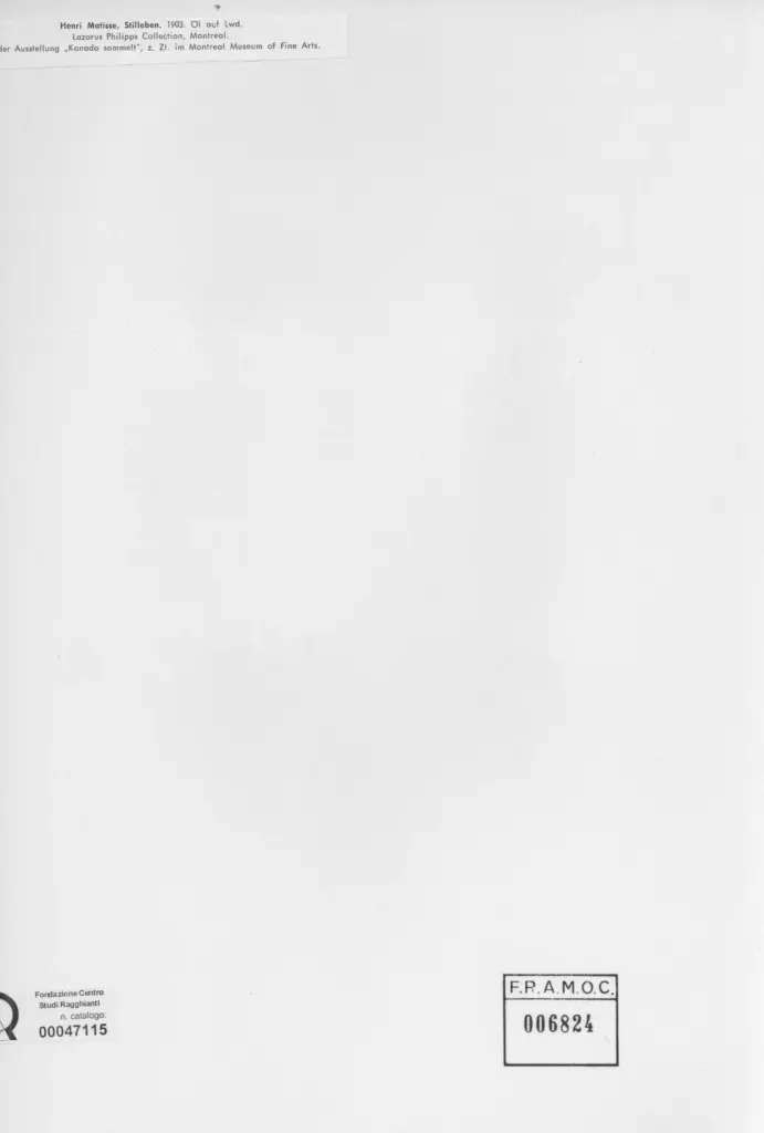 Anonimo , Matisse, Henri - sec. XX - Stilleben , retro