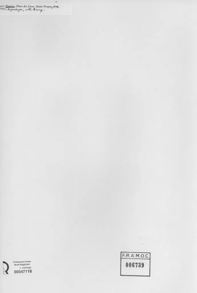 Anonimo , Matisse, Henri - sec. XX , retro