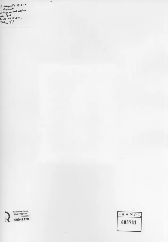 Anonimo , Matisse, Henri - sec. XX - Fogliame al bordo dell'acqua , retro