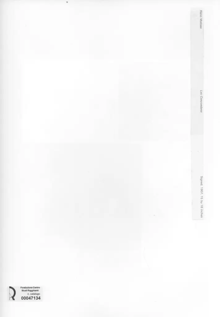 Anonimo , Matisse, Henri - sec. XX - I cetrioli , retro