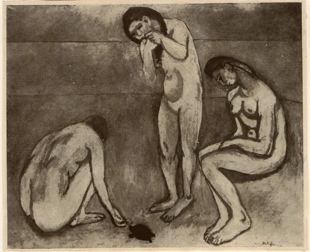 Anonimo , Matisse, Henri - sec. XX - Tre bagnanti con tartaruga , fronte