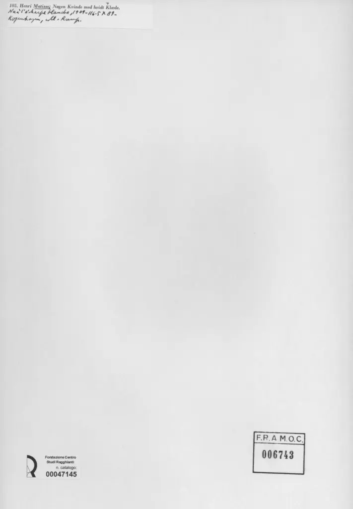 Anonimo , Matisse, Henri - sec. XX , retro